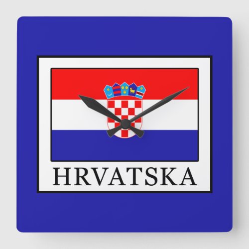 Hrvatska Square Wall Clock