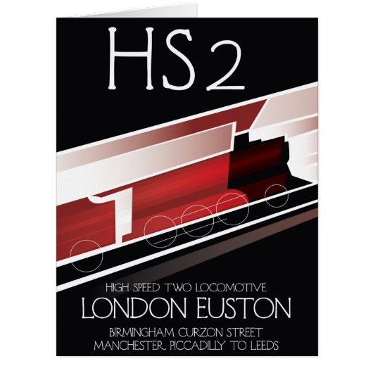 HS2 vintage train poster, Cards (Front)