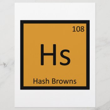 Hs - Hash Browns Breakfast Chemistry Symbol by itselemental at Zazzle