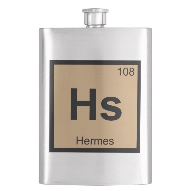Hs - Hermes God Chemistry Periodic Table Symbol Flask (Front)