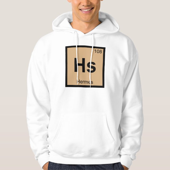 Hs - Hermes God Chemistry Periodic Table Symbol Hoodie (Front)