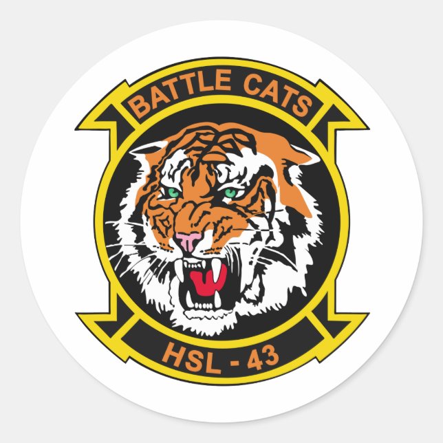 HSL-43 Battle Cats Classic Round Sticker (Front)
