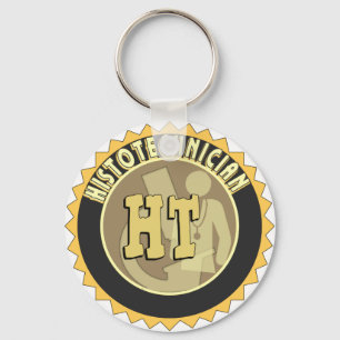 HT BADGE HISTOTECHNICIAN HISTOLOGY TECH LOGO KEYCHAIN