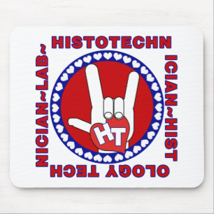 HT HISTOTECHNICIAN HISTOLOGY TECH LOVE LOGO ASL MOUSE PAD