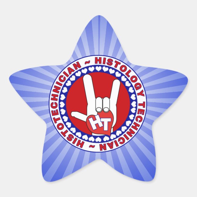 HT HISTOTECHNICIAN HISTOLOGY TECH LOVE LOGO ASL STAR STICKER (Front)