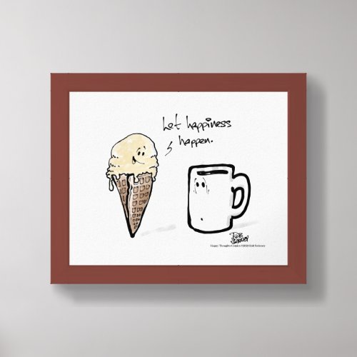 HTC Ice Cream Waffle Cone and Coffee Mug Cartoon Framed Art