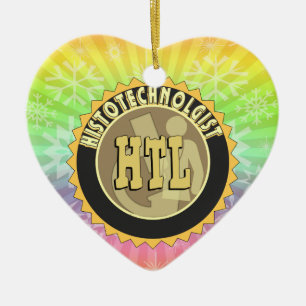 HTL BADGE HISTOTECHNOLOGIST HISTOLOGY TECH CERAMIC ORNAMENT