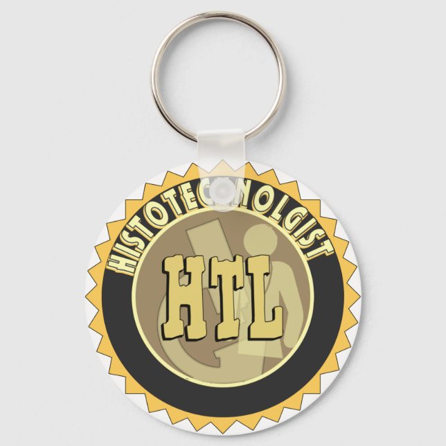 HTL BADGE HISTOTECHNOLOGIST HISTOLOGY TECH KEYCHAIN (Front)
