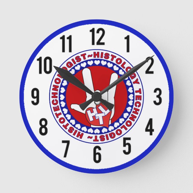 HTL HISTOTECHNOLOGIST SPECIALIST LOGO ROUND LAB CLOCK (Front)