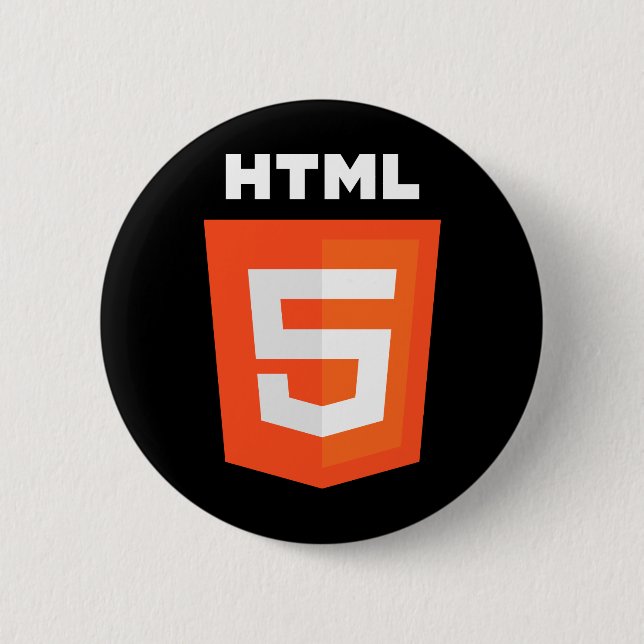 HTML 5 Logo Pinback Button (Front)