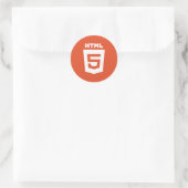 HTML 5 logo round sticker | Zazzle