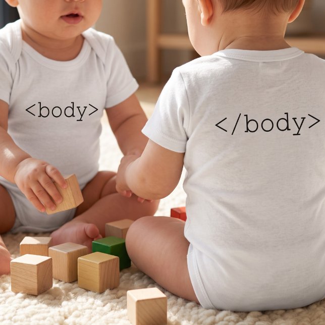 HTML Body Tag - Funny Web Developer Baby Bodysuit (Creator Uploaded)