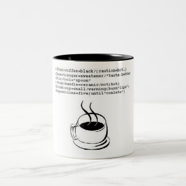 Html coffee Two-Tone coffee mug (Center)