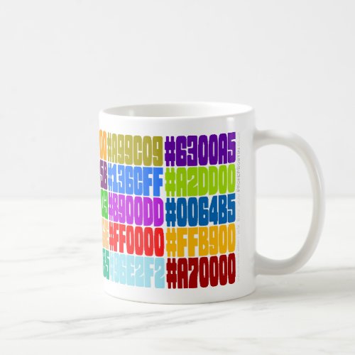 HTML Color Mug Hex RGB Color Specs Coffee Mug