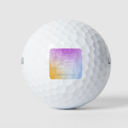 HTML CSS Colorful Login Screen Golf Balls