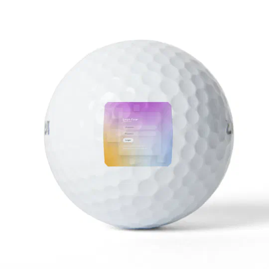 HTML CSS Colorful Login Screen Golf Balls