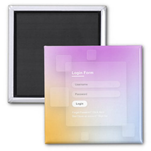 HTML CSS Colorful Login Screen Magnet