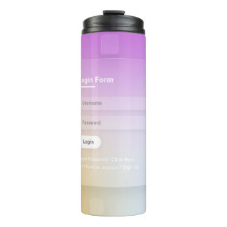 HTML CSS Colorful Login Screen Thermal Tumbler