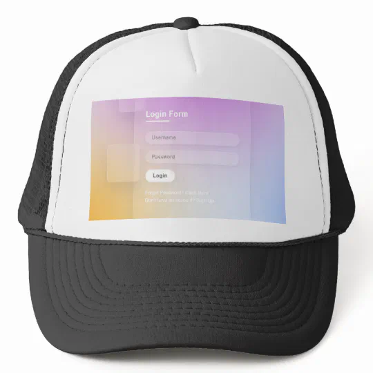 HTML CSS Colorful Login Screen Trucker Hat HTML CSS Colorful Login Screen Trucker Hat