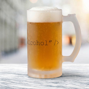 HTML Input Alcohol - Web Developer Joke Frosted Glass Beer Mug