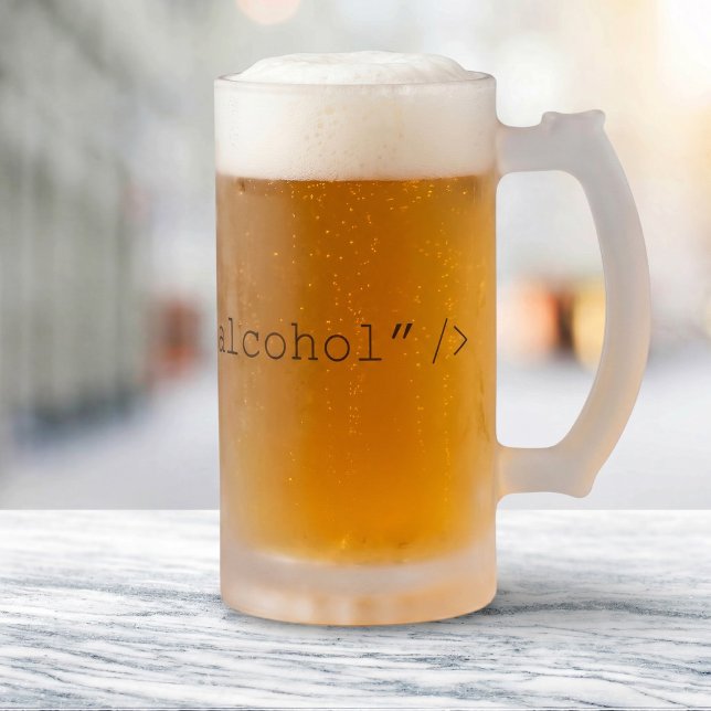 HTML Input Alcohol - Web Developer Joke Frosted Glass Beer Mug (Creator Uploaded)