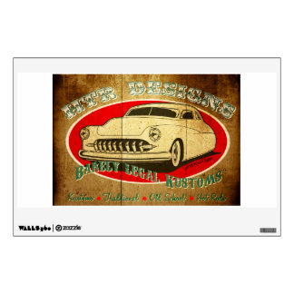HTR Designs Barely Legal Kustoms garage Wall Decal