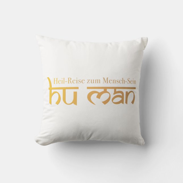 HU MAN - Healing journey to being human Outdoor Pillow (Front)