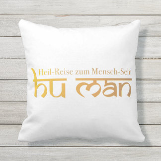 HU MAN - Healing journey to being human Outdoor Pillow