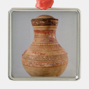 Hu' vase with lid metal ornament