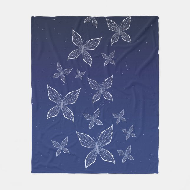Hua Cheng's Wraith Butterflies Fleece Blanket (Front)