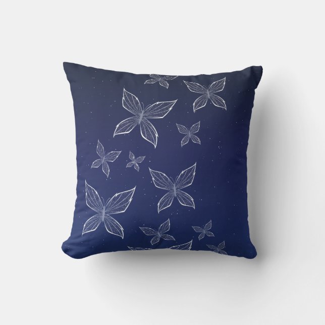 Hua Cheng's Wraith Butterflies Throw Pillow (Front)