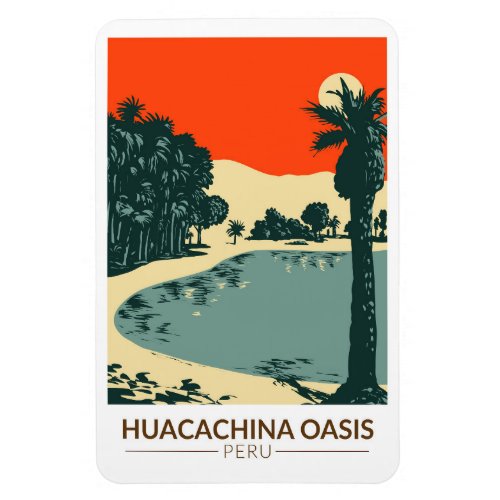 Huacachina Peru Travel Art Vintage Magnet