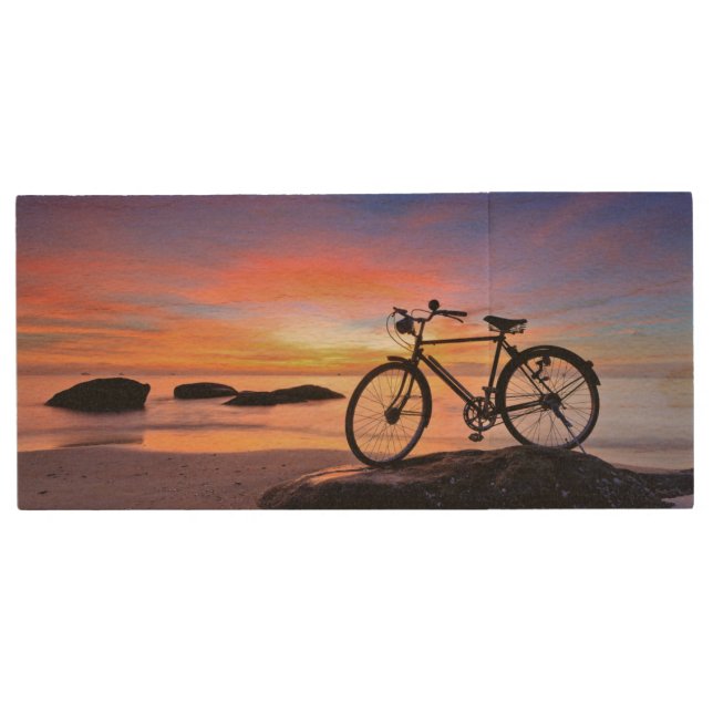 Huahin Beach | Thailand Wood USB Flash Drive (Front)