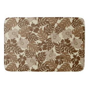 Huakini Bay Hawaiian Hibiscus Vintage Floral Bath Mat