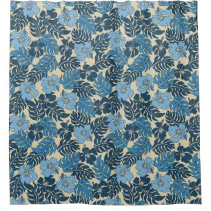 Huakini Bay Hawaiian Hibiscus Vintage Floral Shower Curtain