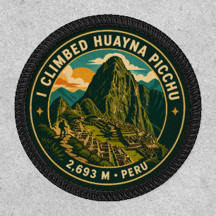 Huayna Picchu Illustration Travel Art Badge