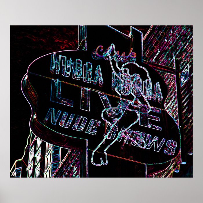 Hubba Hubba Club Sign Print