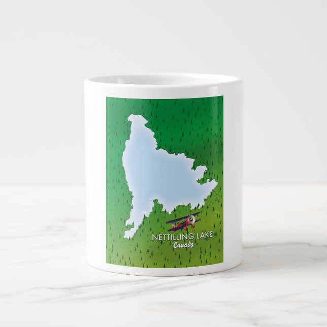 Hubbard lake Northern Michigan lake map Giant Coff Coffee Mug (Front)