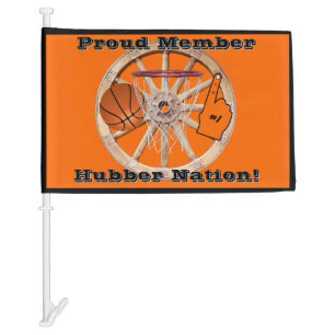 Hubber Nation Basketball Car Flag