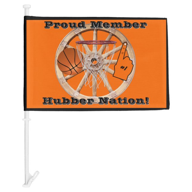 Hubber Nation Basketball Car Flag (Front)