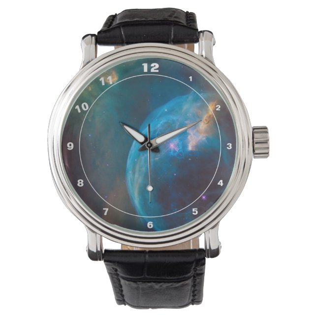 Hubble & Bubble Nebula - Outer Space (Watch) Watch (Front)