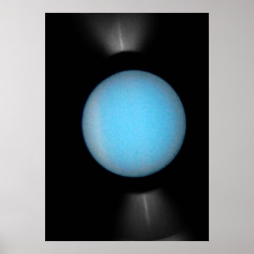 Hubble Captures Full View of Uranuss Rings on Edg Poster