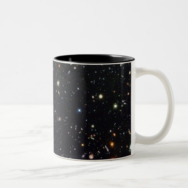 Hubble Deep Field mug. Two-Tone Coffee Mug (Right)