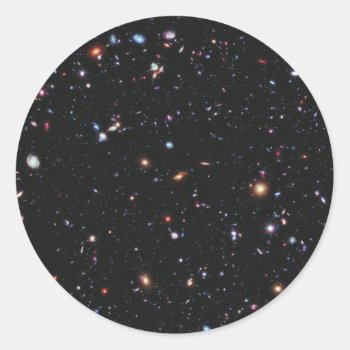 Hubble Extreme Deep Field Classic Round Sticker by EnhancedImages at Zazzle