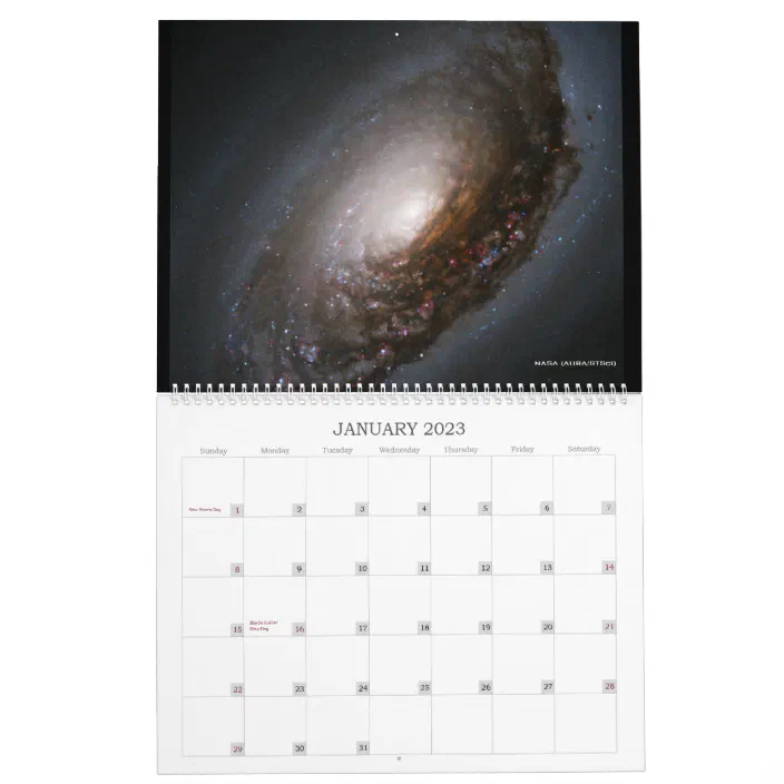 Milky Way Viewing Calendar 2023 Hubble Galaxy Space Calendar | Zazzle.com