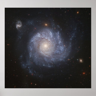 Hubble Snaps Images of a Pinwheel-Shaped Galaxy Poster