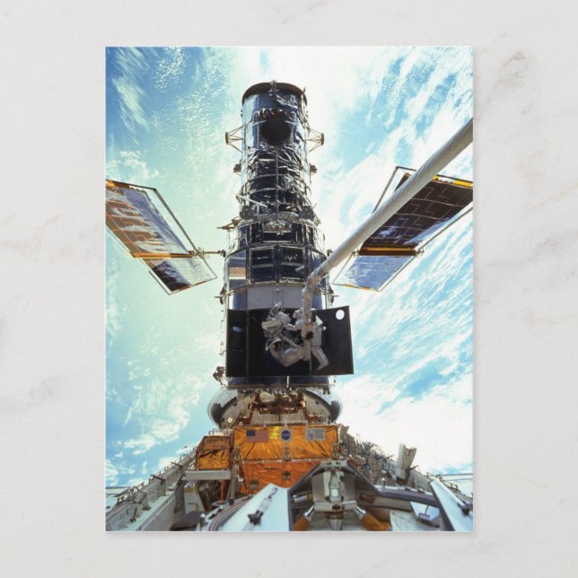Hubble Space Telescope and astronauts Postcard (Front)