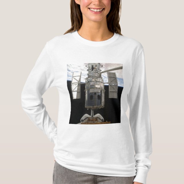 Hubble Space Telescope in Atlantis cargo bay T-Shirt (Front)