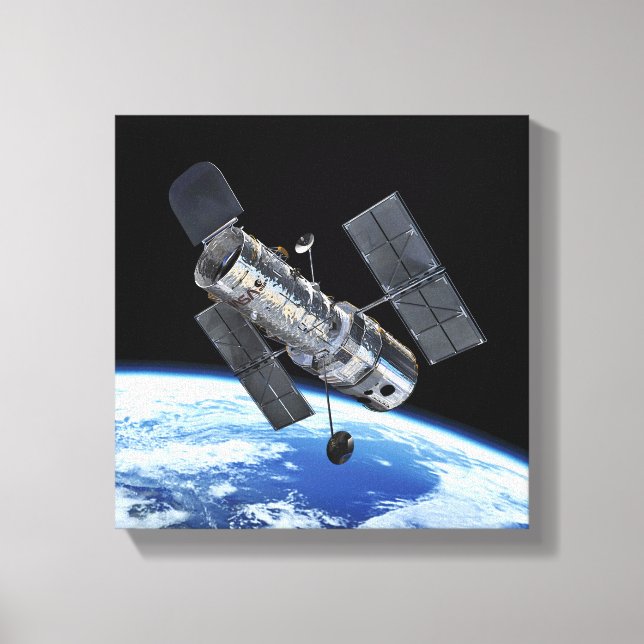 Hubble Space Telescope In Earth Orbit NASA Photo Canvas Print (Front)