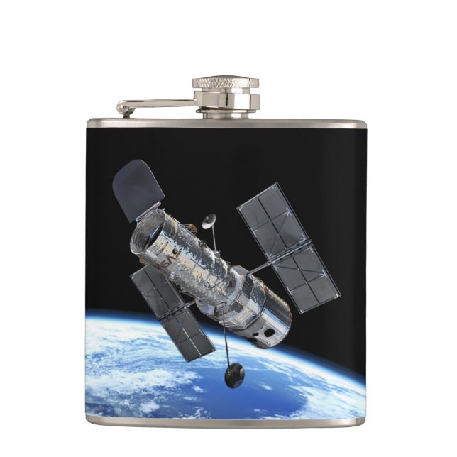 Hubble Space Telescope In Earth Orbit NASA Photo Flask (Front)